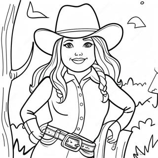 Cowgirl Barbie Coloring Page 45173-36068