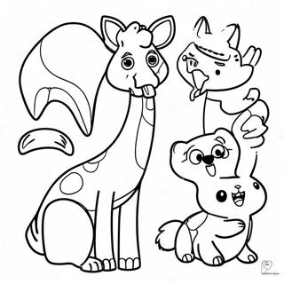 Fun Random Coloring Page With Animals 4517-3737