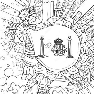 Vibrant Spain Flag Coloring Page 45204-36095