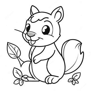 Kindergarten Cute Squirrel Coloring Page 45214-36097