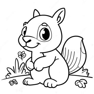 Kindergarten Cute Squirrel Coloring Page 45214-36100