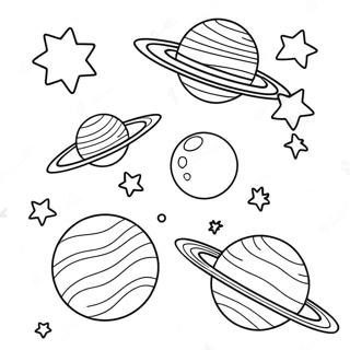 Twinkling Stars And Planets Coloring Page 45234-36114