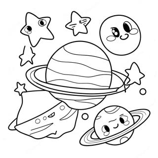 Twinkling Stars And Planets Coloring Page 45234-36116