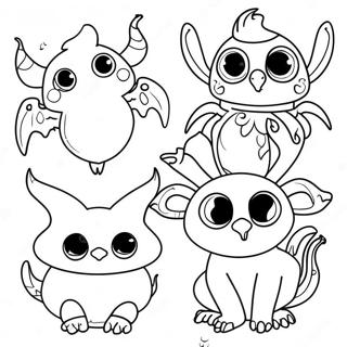 Whimsical Fantasy Creatures Coloring Page 45244-36126