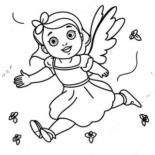 Wendy Darling Flying With Peter Pan Coloring Page 4527-3731