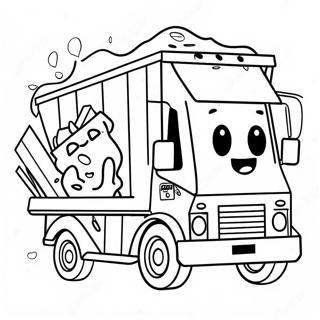 Colorful Trash Truck With Happy Kids Coloring Page 45284-36160