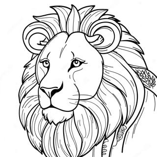 Majestic Endangered Lion Coloring Page 45314-36182