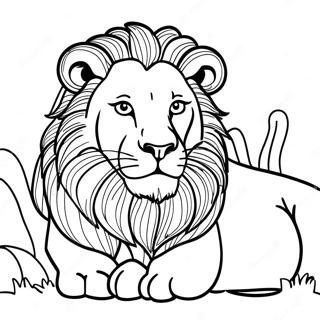 Majestic Endangered Lion Coloring Page 45314-36183