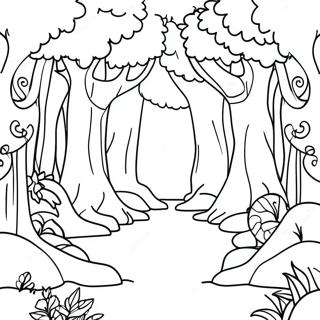 Enchanted Mystical Forest Coloring Page 45323-36185