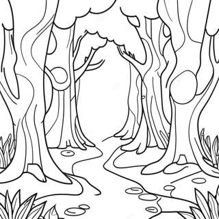 Enchanted Mystical Forest Coloring Page 45323-36186