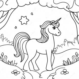 Magical Unicorn In A Dreamy Landscape Coloring Page 45324-36190