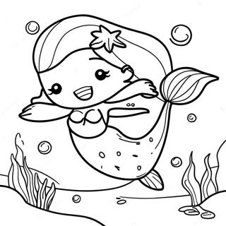 Ariel Swimming With Fish Coloring Page 45334-36200