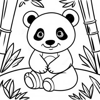 Baby Panda Sitting In A Bamboo Forest Coloring Page 45353-36218