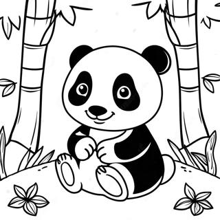 Baby Panda Sitting In A Bamboo Forest Coloring Page 45353-36219