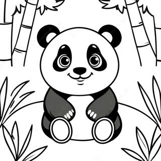 Baby Panda Sitting In A Bamboo Forest Coloring Page 45353-36220