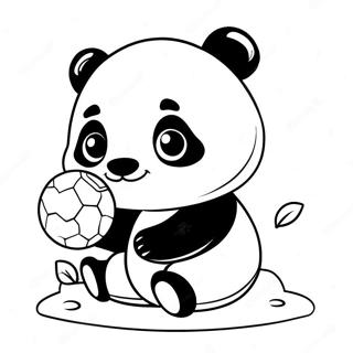 Cute Baby Panda Playing With A Ball Coloring Page 45354-36210