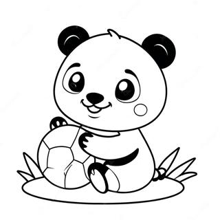 Cute Baby Panda Playing With A Ball Coloring Page 45354-36211