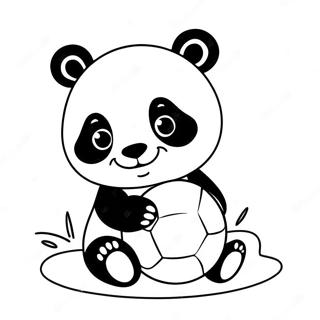 Cute Baby Panda Playing With A Ball Coloring Page 45354-36212