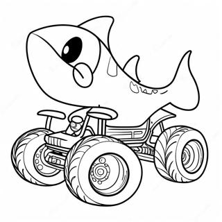 Shark Monster Truck Coloring Pages