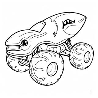 Shark Monster Truck Coloring Page 4536-3736