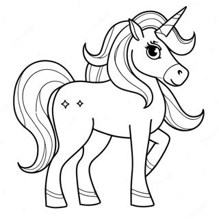 Sparkling Unicorn With Rainbow Mane Coloring Page 45394-36250