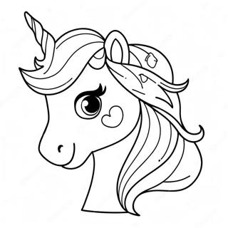 Sparkling Unicorn With Rainbow Mane Coloring Page 45394-36251