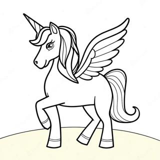 Sparkling Unicorn With Rainbow Mane Coloring Page 45394-36252