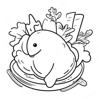 Fried Chicken Coloring Page 45403-36246