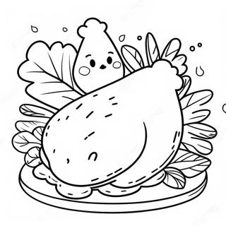 Fried Chicken Coloring Page 45403-36248