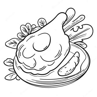 Crispy Fried Chicken Drumstick Coloring Page 45404-36257