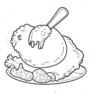 Crispy Fried Chicken Drumstick Coloring Page 45404-36258