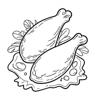 Crispy Fried Chicken Drumstick Coloring Page 45404-36259