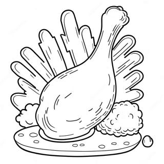 Crispy Fried Chicken Drumstick Coloring Page 45404-36260