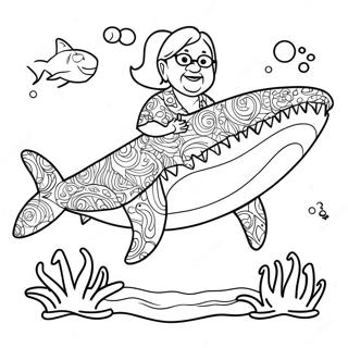 Grandma Shark Coloring Page 45453-36293