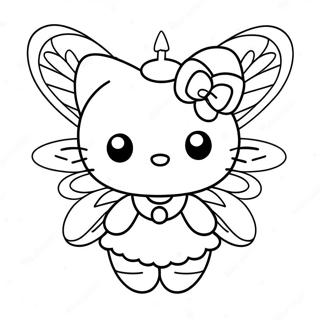 Cute Hello Kitty Fairy With Sparkling Wings Coloring Page 45484-36313