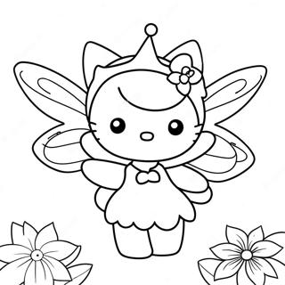 Cute Hello Kitty Fairy With Sparkling Wings Coloring Page 45484-36314