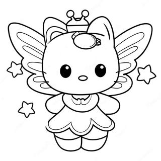 Cute Hello Kitty Fairy With Sparkling Wings Coloring Page 45484-36315