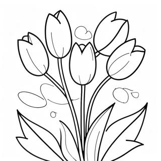 Elegant Tulip Bouquet Coloring Page 45494-36325