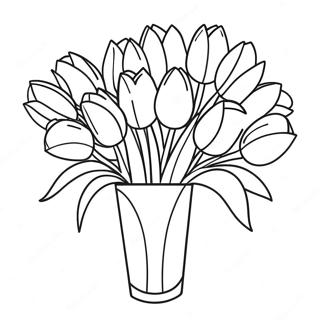 Elegant Tulip Bouquet Coloring Page 45494-36326