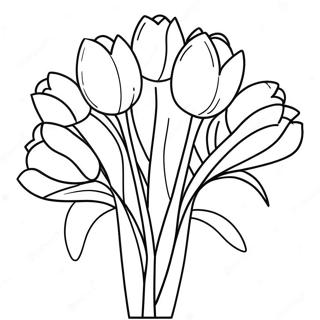 Elegant Tulip Bouquet Coloring Page 45494-36327