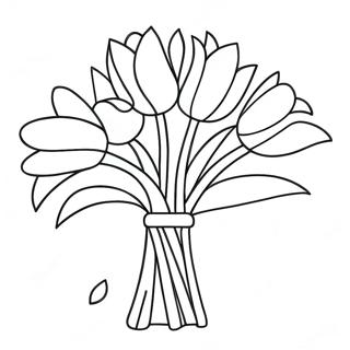 Elegant Tulip Bouquet Coloring Page 45494-36328