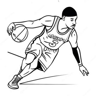 Allen Iverson Basketball Dribbling Coloring Page 45533-36351