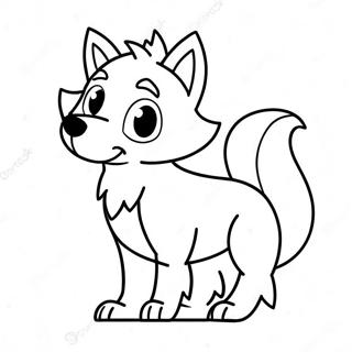 Cute Cartoon Wolf Anime Coloring Page 45554-36373