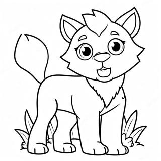 Cute Cartoon Wolf Anime Coloring Page 45554-36374