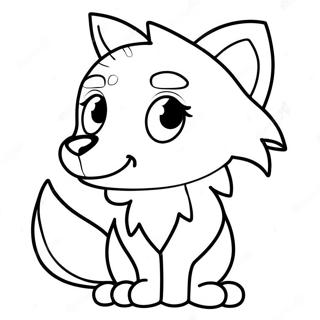 Cute Cartoon Wolf Anime Coloring Page 45554-36375