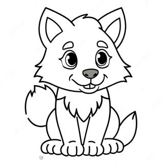 Cute Cartoon Wolf Anime Coloring Page 45554-36376