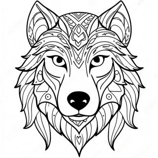 Majestic Wolf Face Coloring Page 45584-36393