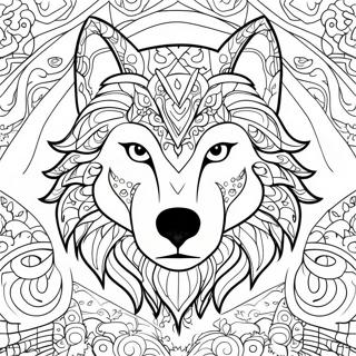 Majestic Wolf Face Coloring Page 45584-36394