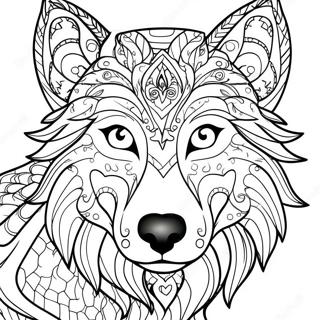 Majestic Wolf Face Coloring Page 45584-36395