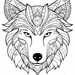 Majestic Wolf Face Coloring Page 45584-36396